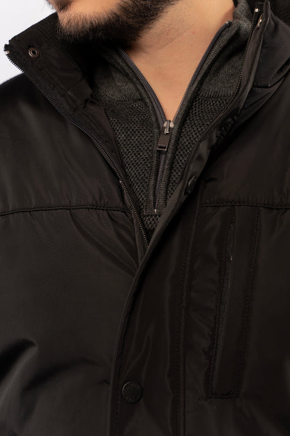 BLACK QUILTED JACKET