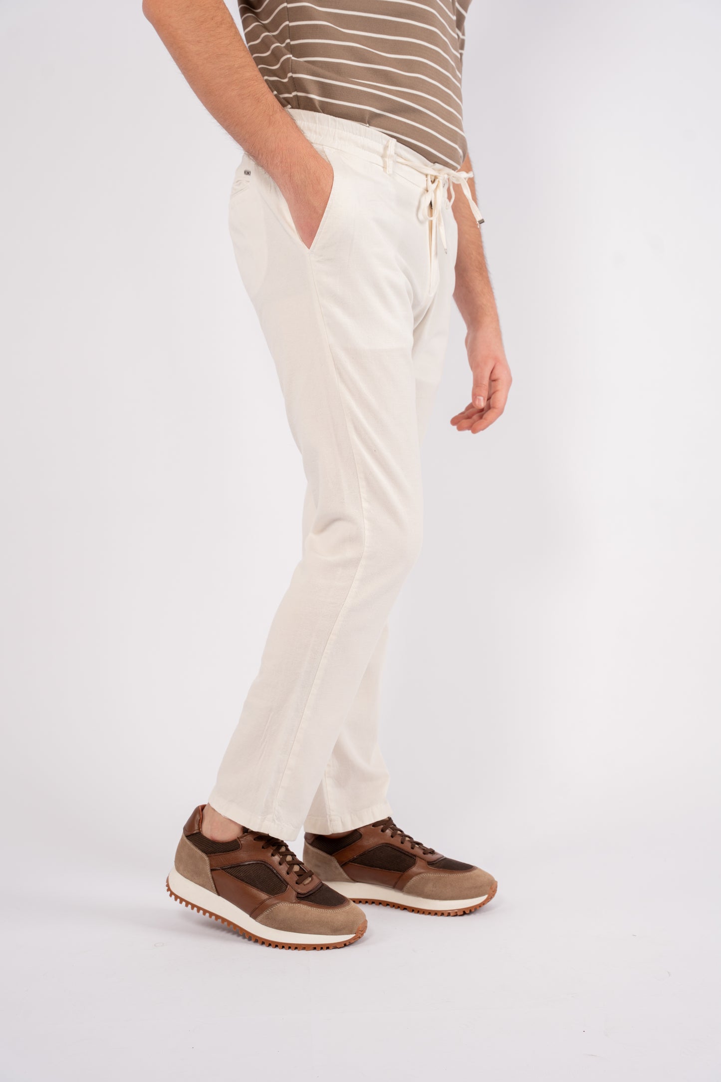 OFFWHITE LINEN TROUSERS