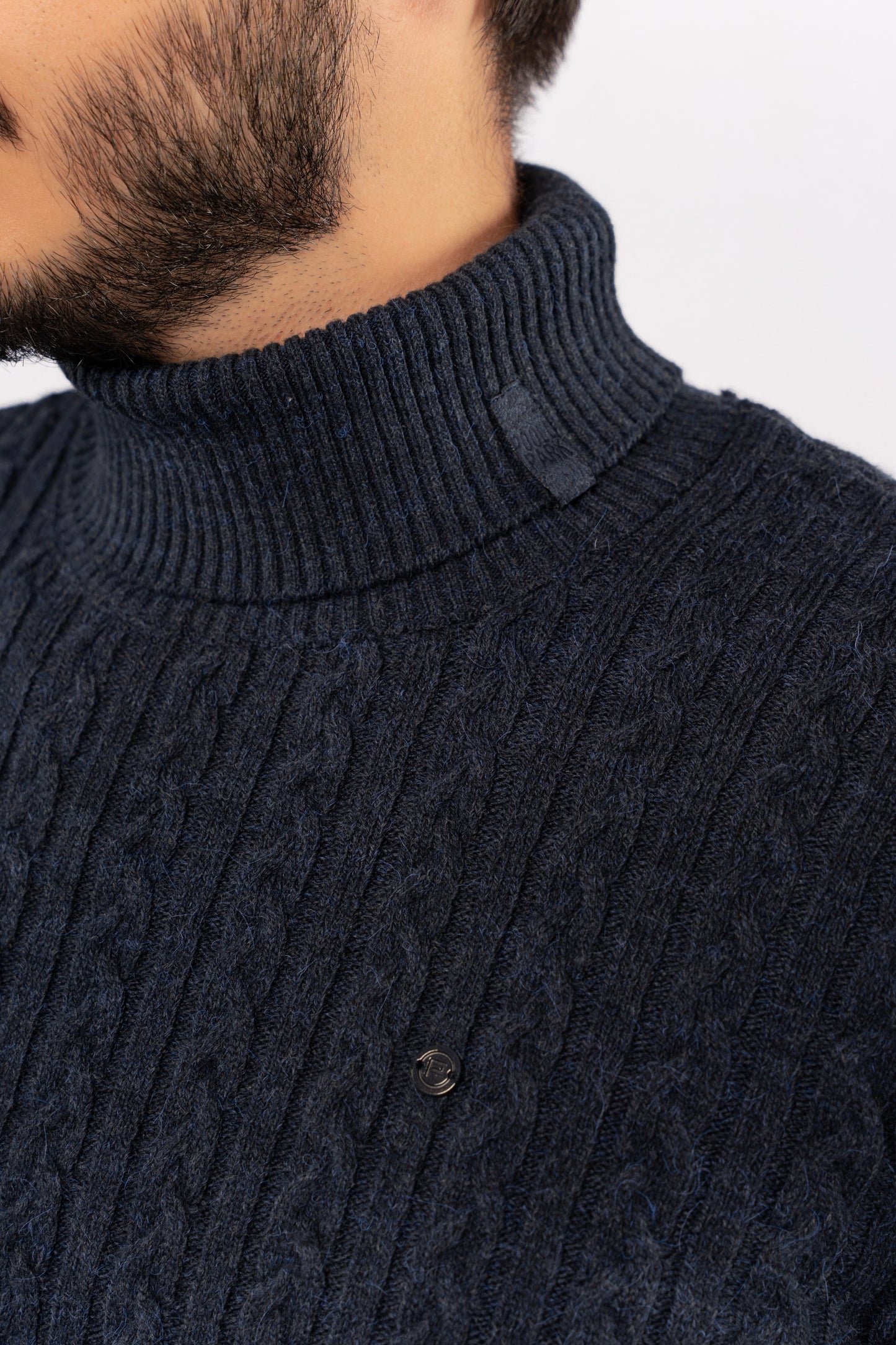 INDEGO PATTERNED TURTLENECK