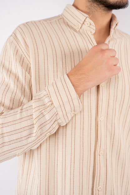 BEIGE LINED SHIRT