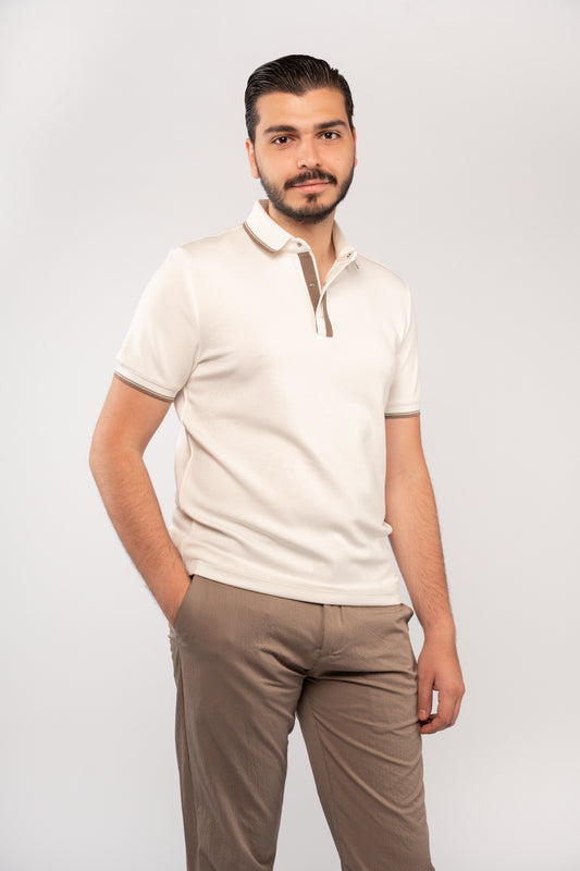 WHITE CLIP BUTTON POLO