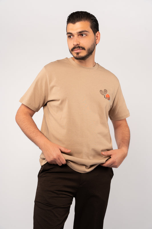 BEIGE TENNIS THICK TSHIRT