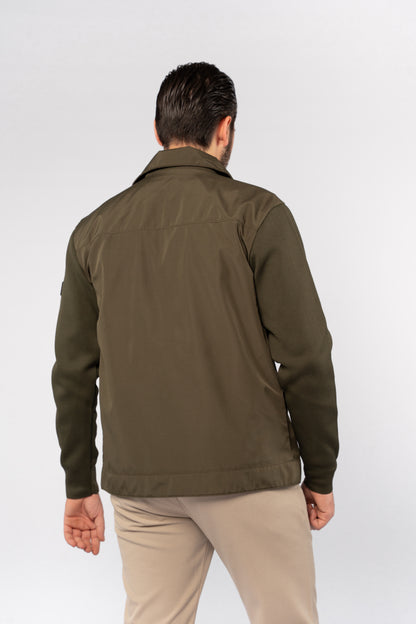 OLIVE CASUAL QUILTED JACKET