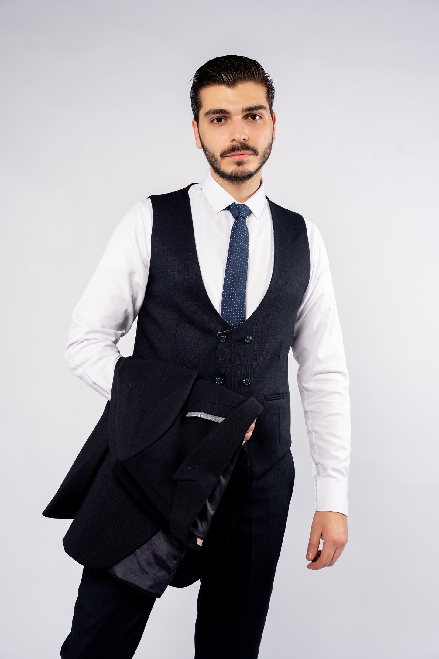 NAVY SUIT DOUBLE SIDED VEST
