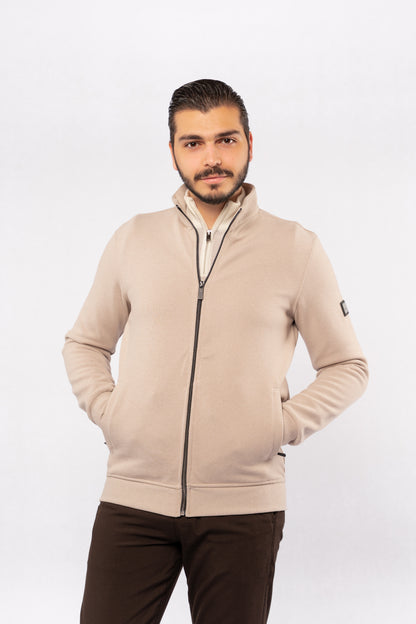 BEIGE SELANIK ZIPPER JACKET
