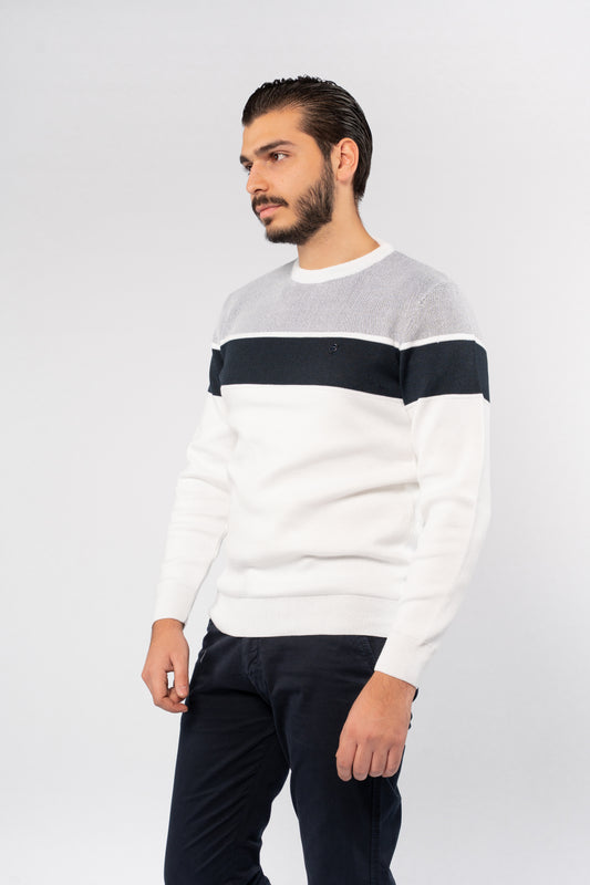 CREAM CASUAL KNITTED SWEATER