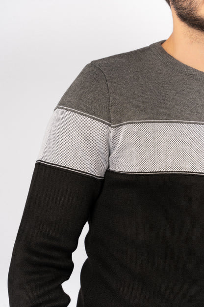 BLACK TRIO COLOR SWEATER