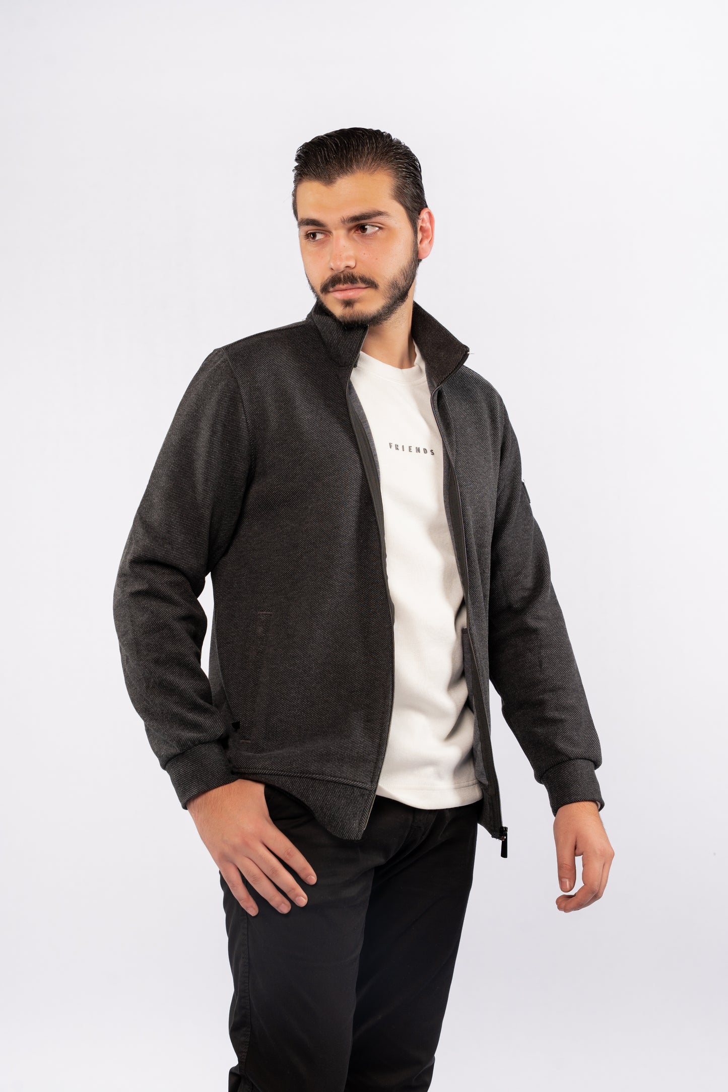 BLACK SELANIK ZIPPER JACKET