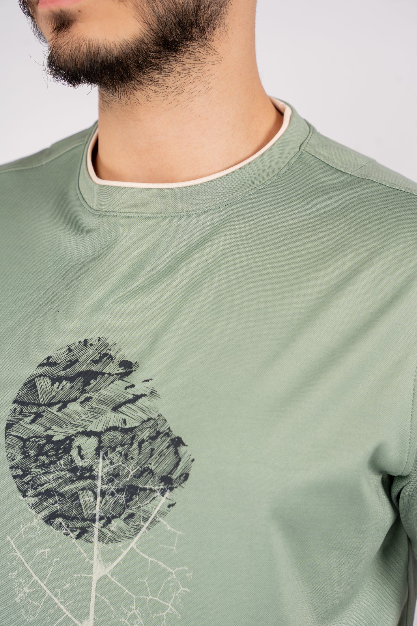MINT DOUBLE NECKLINE MERCERIZED TSHIRT