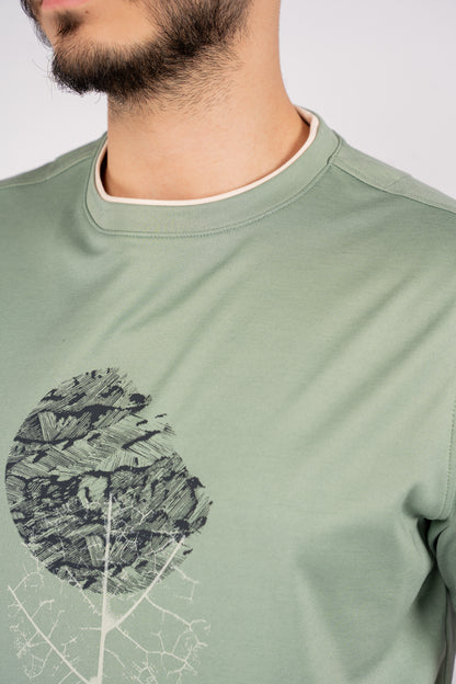 MINT DOUBLE NECKLINE MERCERIZED TSHIRT
