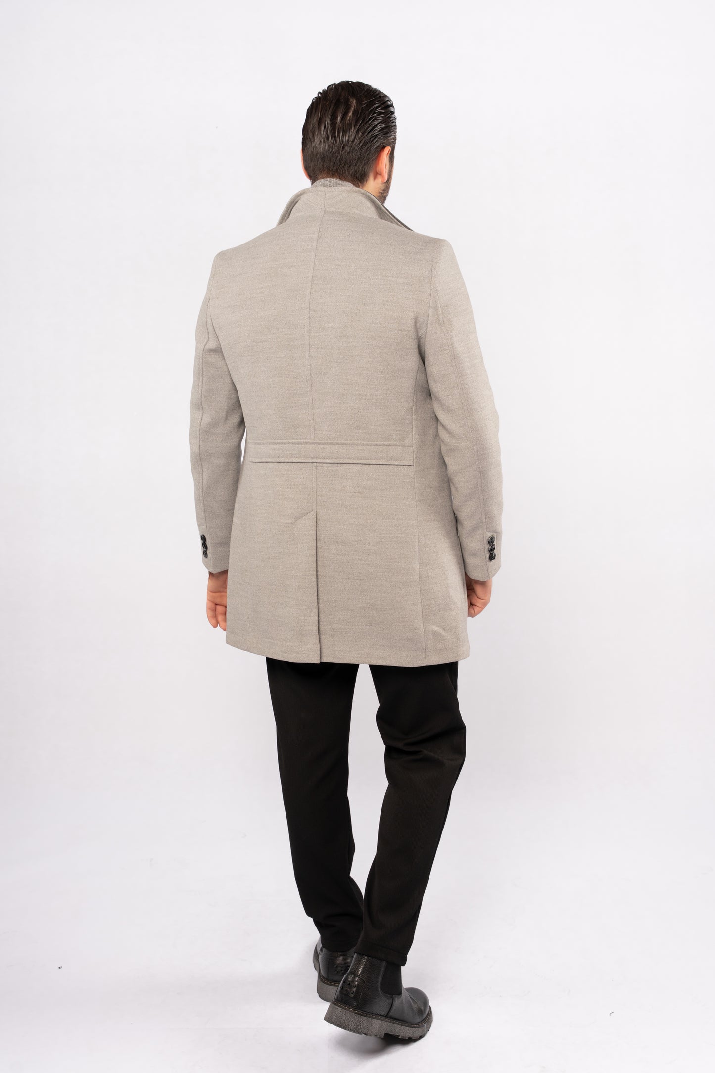 GREY SOPHISTICATED WOOL COAT