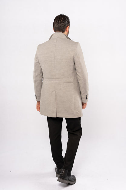 GREY SOPHISTICATED WOOL COAT