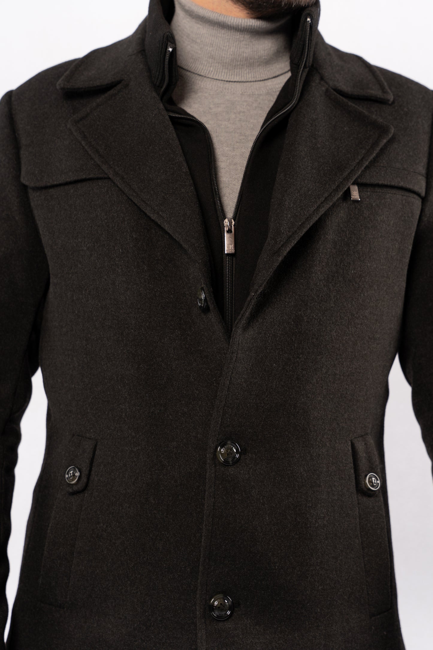 DARK GREY TIMELESS WOOL COAT