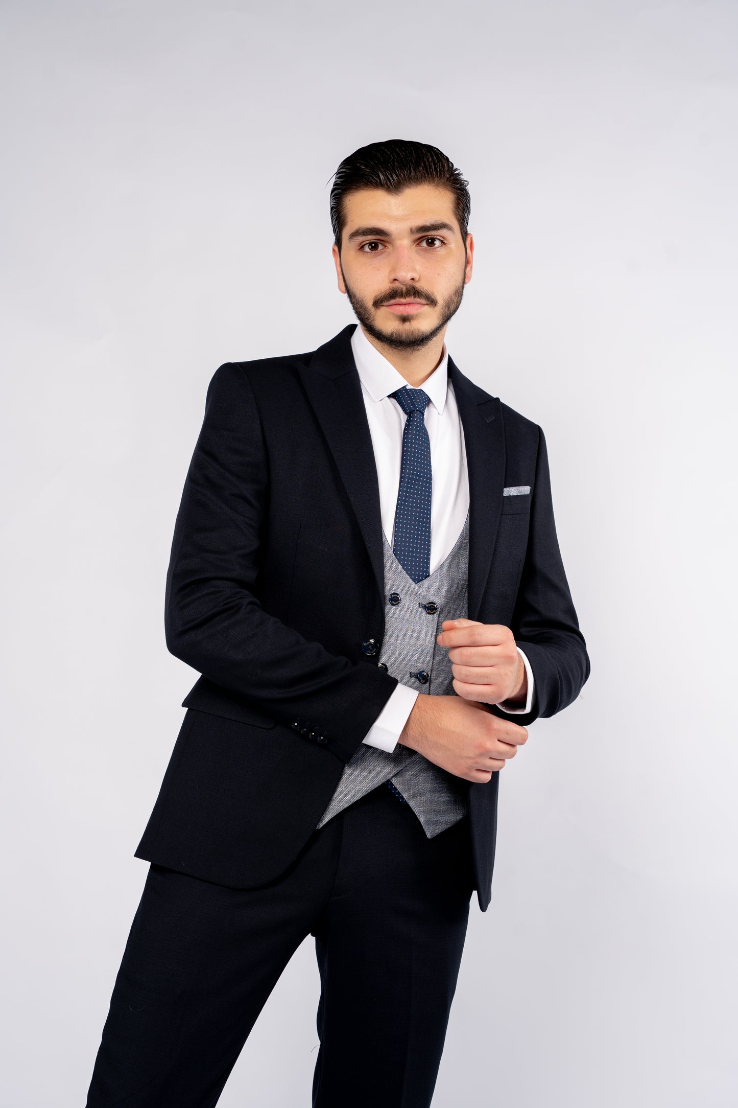 NAVY SUIT DOUBLE SIDED VEST