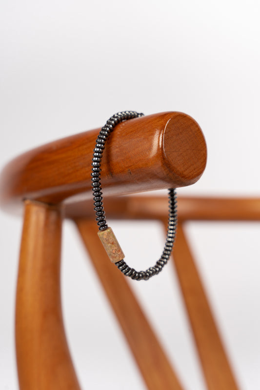 SILVER ELEGANCE BEADED BRACELET