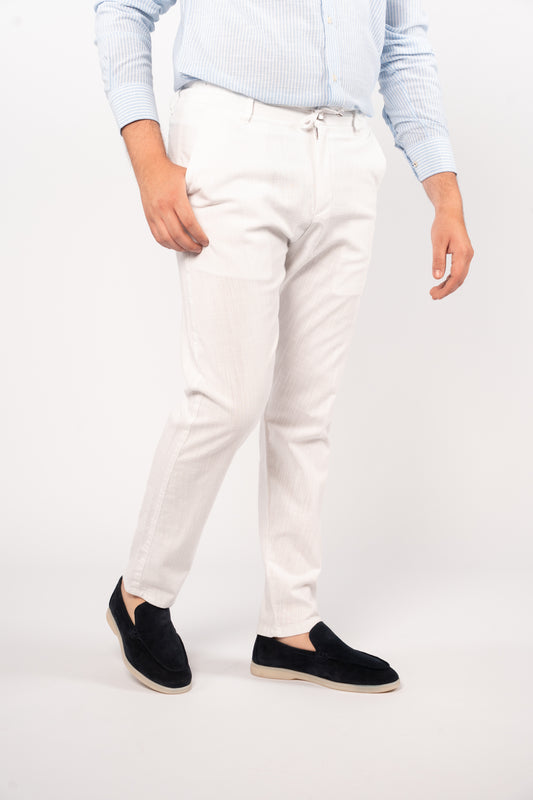 WHITE LINEN TROUSERS