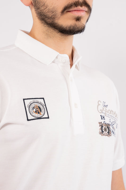 WHITE RETRO POLO
