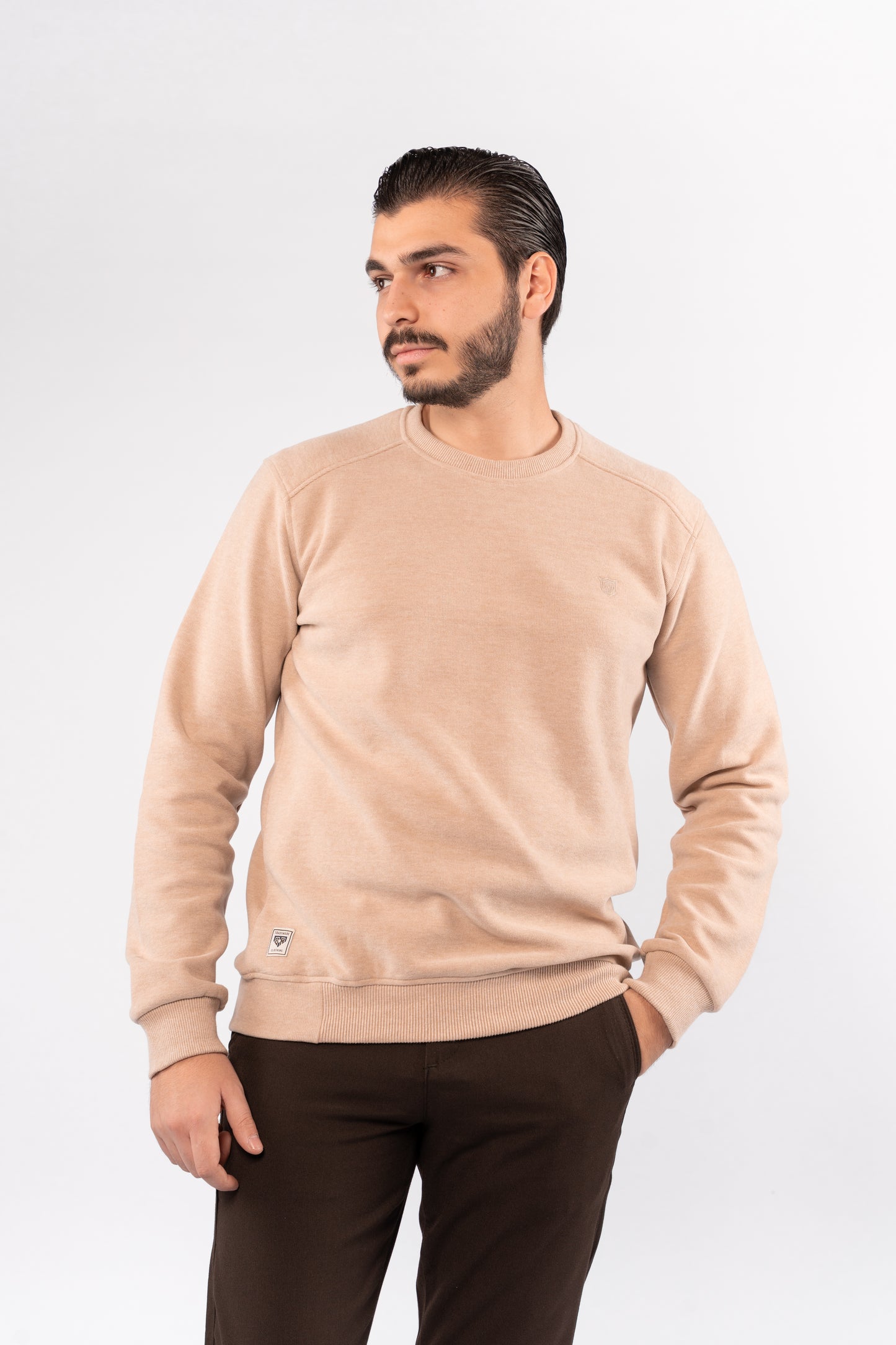 DARK BEIGE SELANIK ROUNDNECK SWEATER