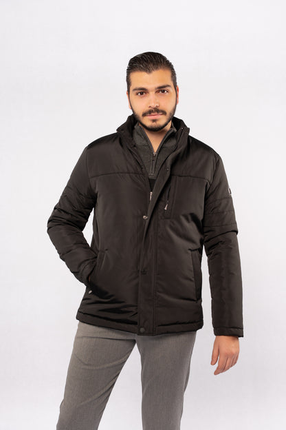 BLACK QUILTED JACKET