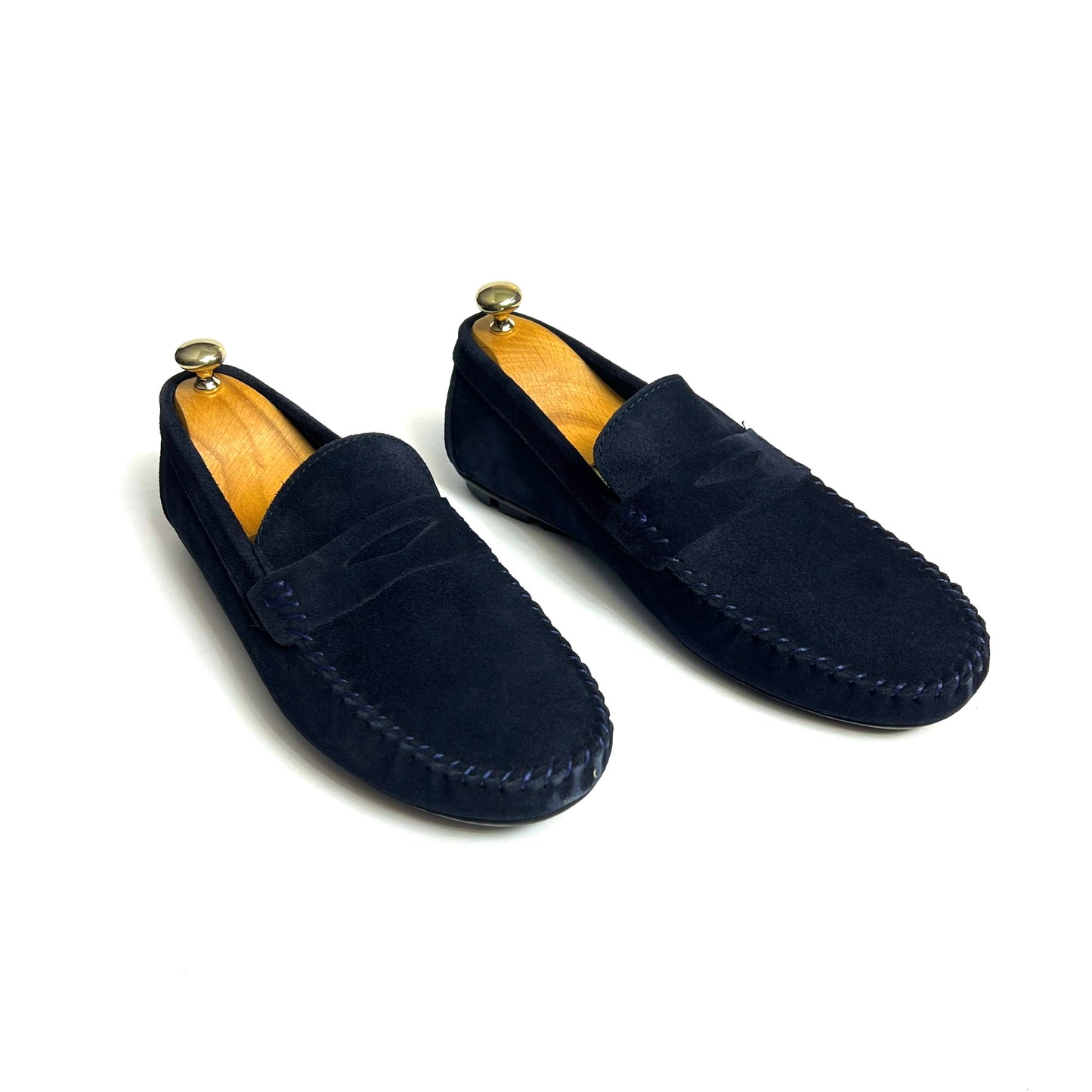 Navy Suede Penny Moccasin