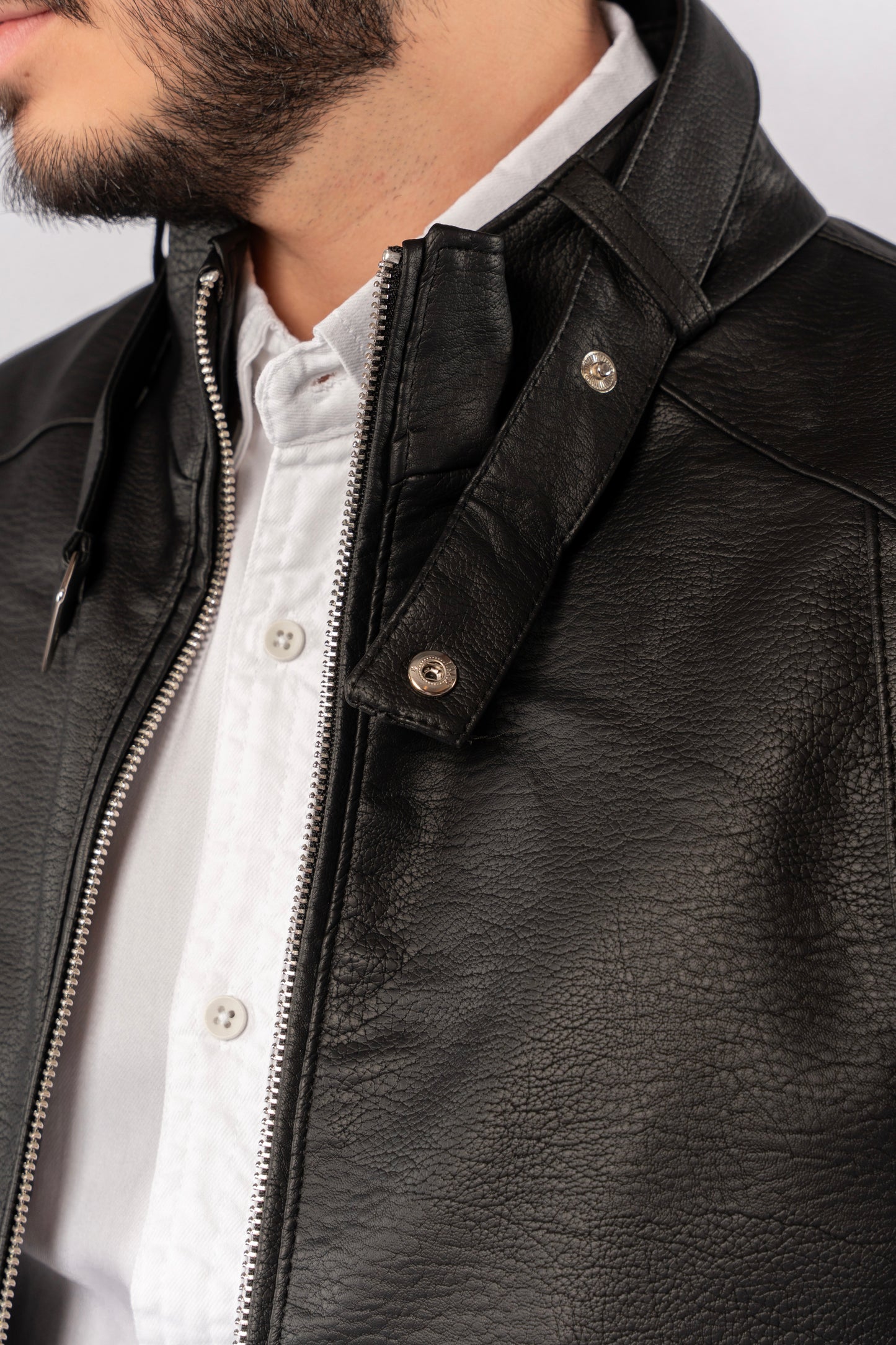 BLACK CASUAL LEATHER JACKET