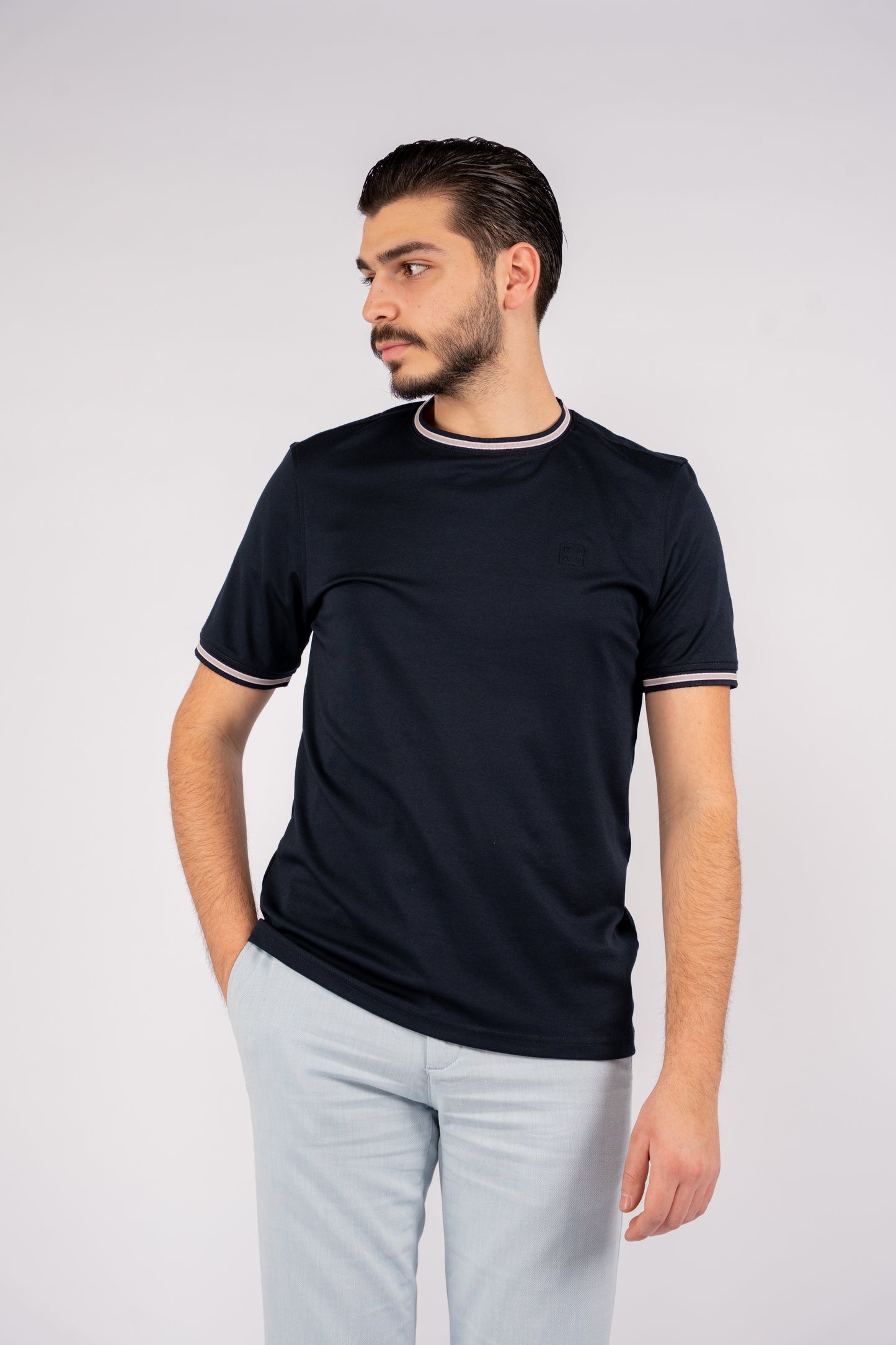 NAVY CASUAL MERCERIZED TSHIRT