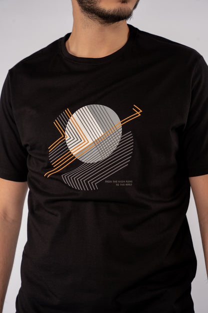 BLACK ABSTRACT PATTERN TSHIRT