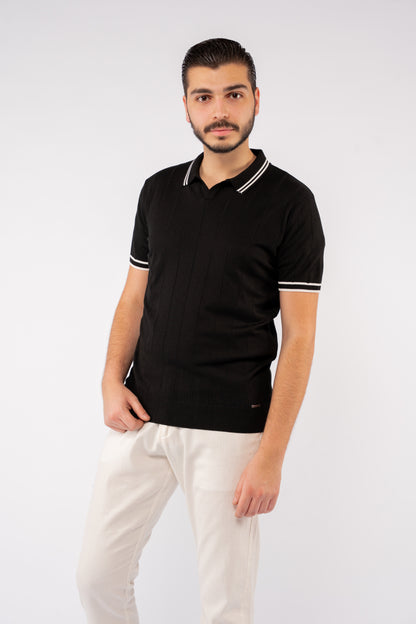 VNECK BLACK POLO