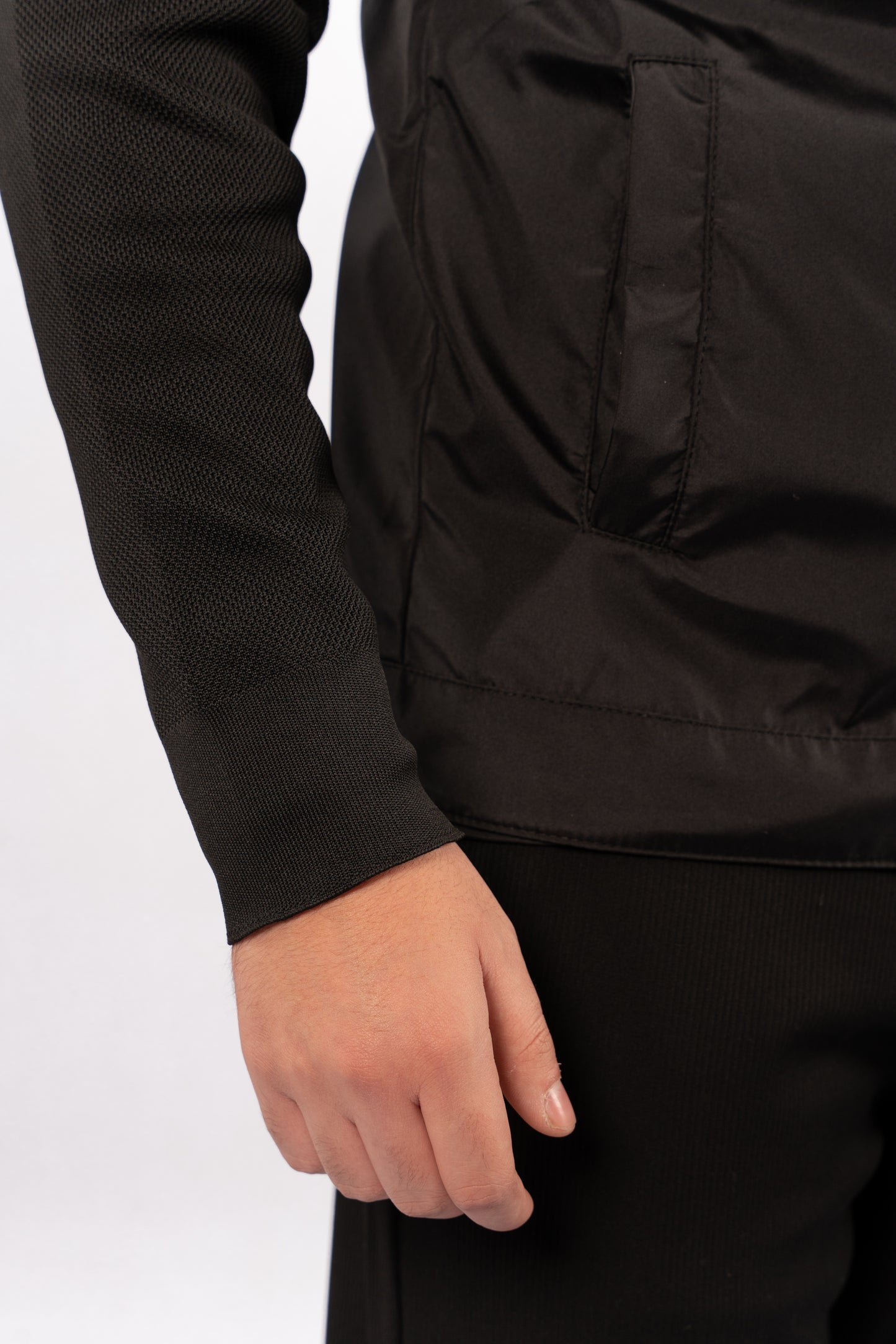 BLACK CASUAL QUILTED JACKET