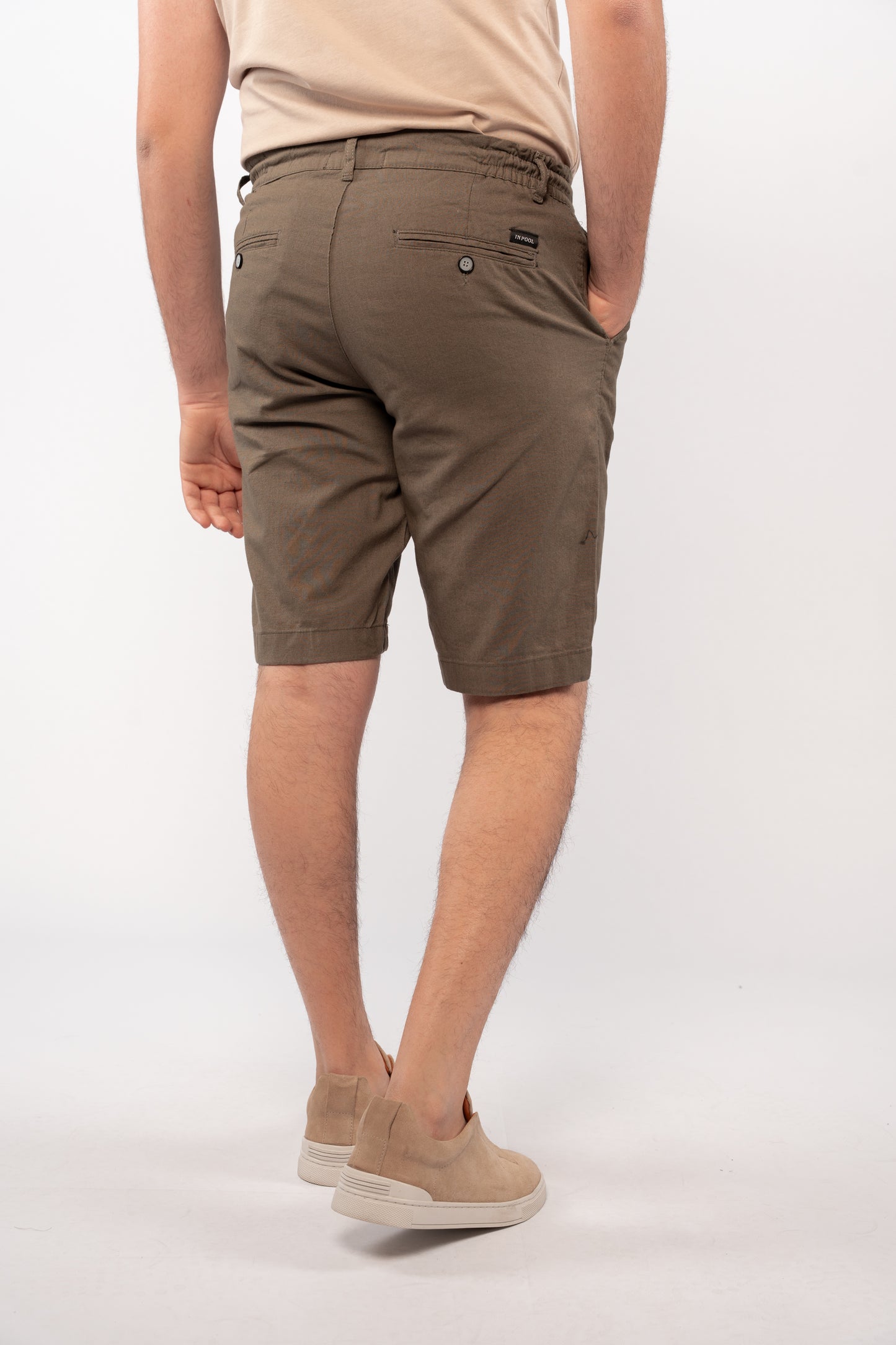 OLIVE LINEN SHORT
