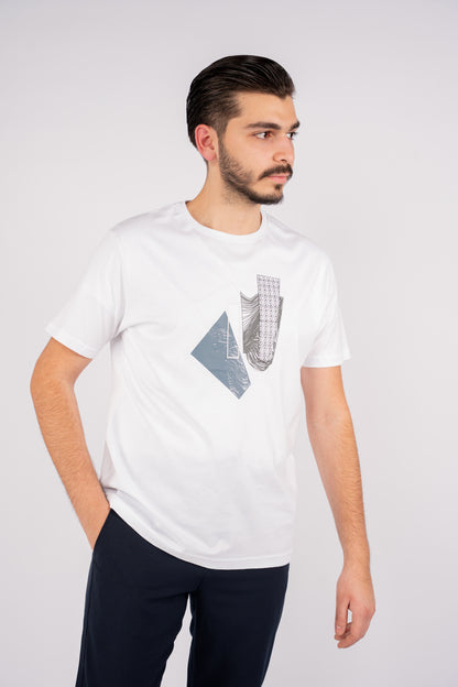 WHITE ABSTRACT TSHIRT