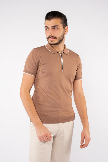 MOCHA WHITE LINE POLO
