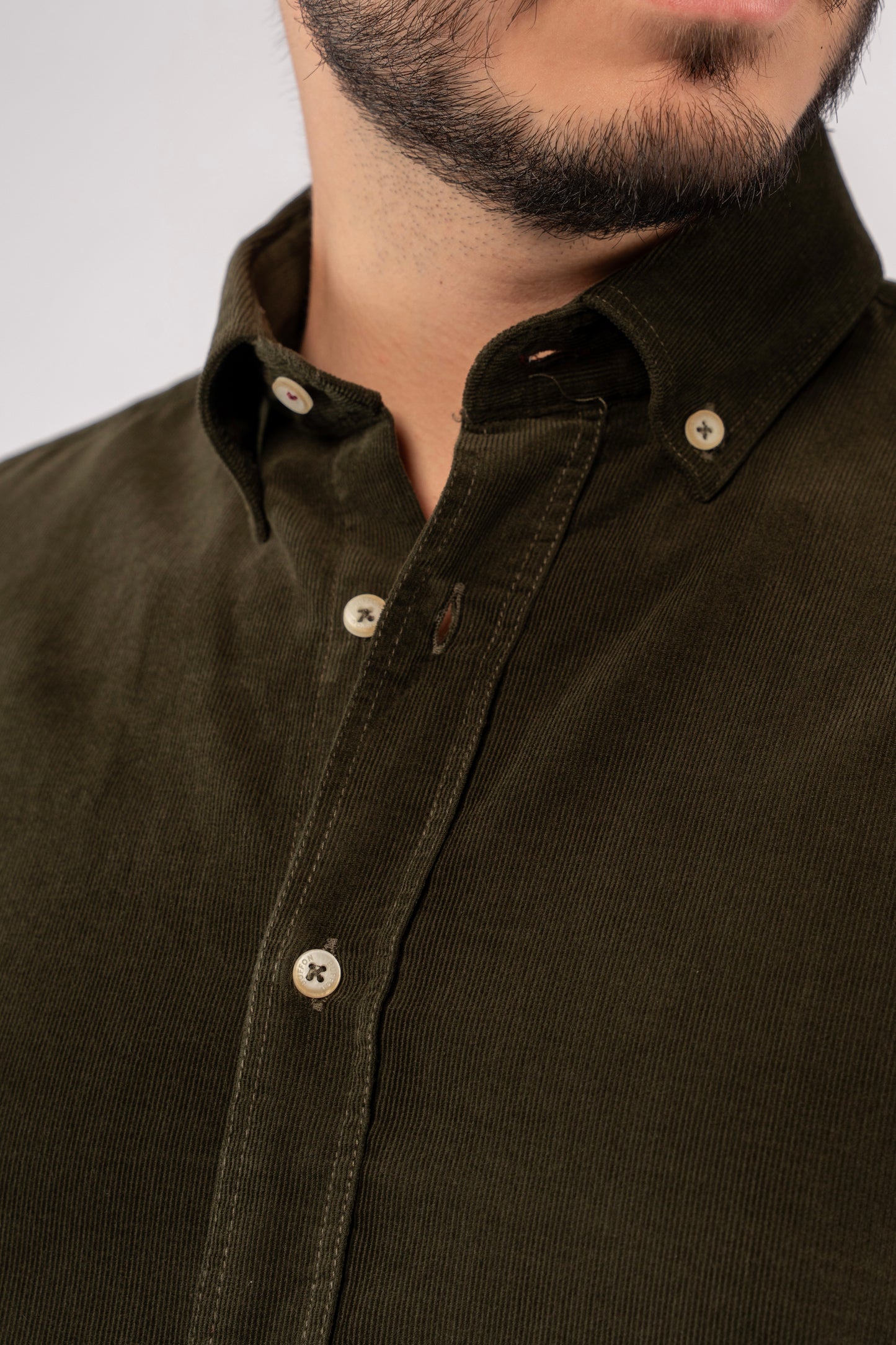 OLIVE ELEGANCE VELVET SHIRT