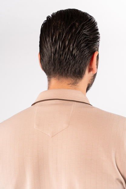 BEIGE POLO ZIPPER SWEATER