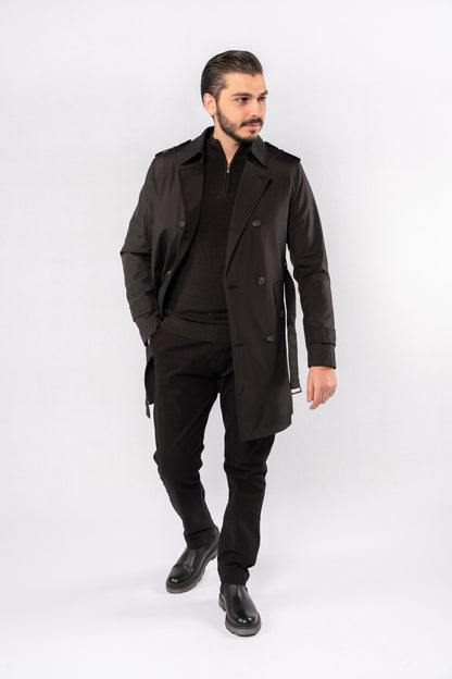 BLACK ELEGANCE TRENCH COAT