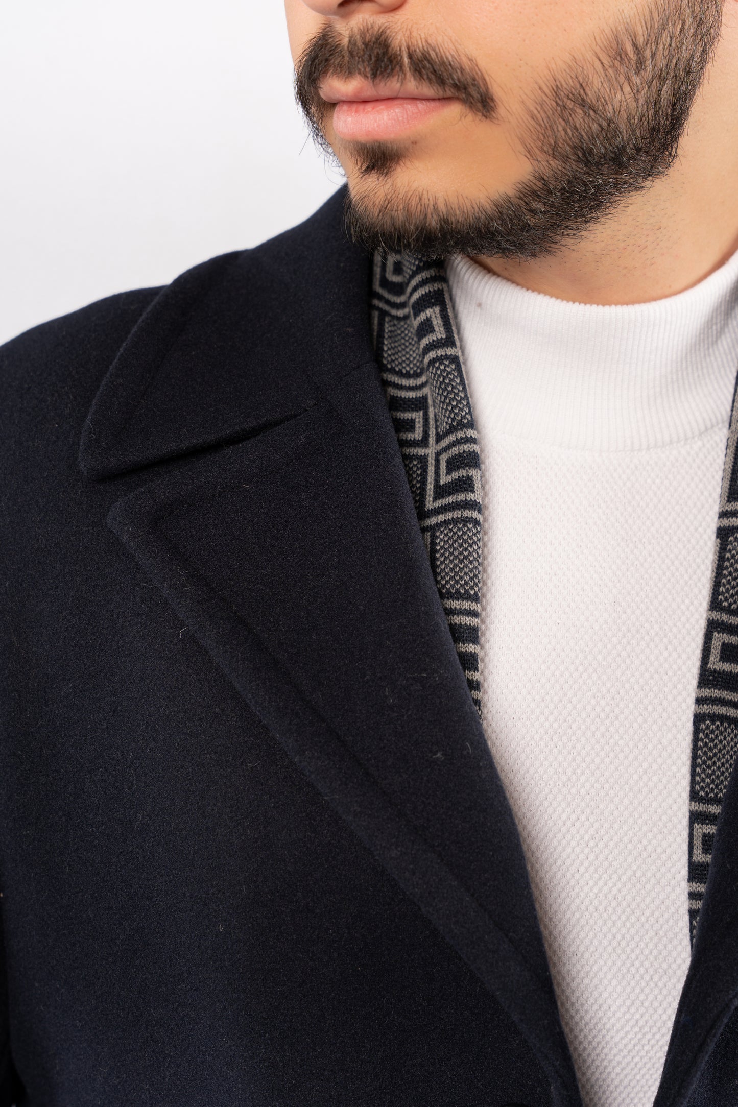 NAVY ELEGANCE WOOL COAT