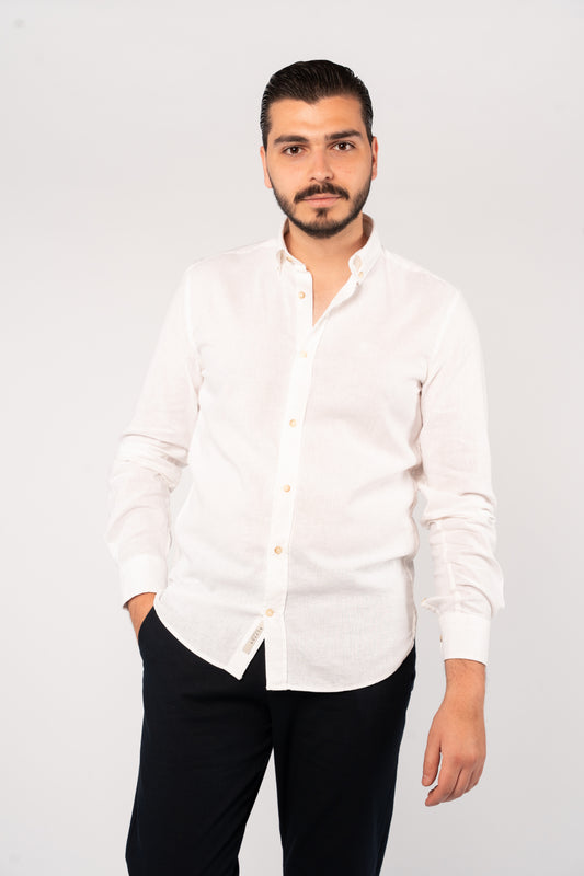 WHITE LINEN SHIRT