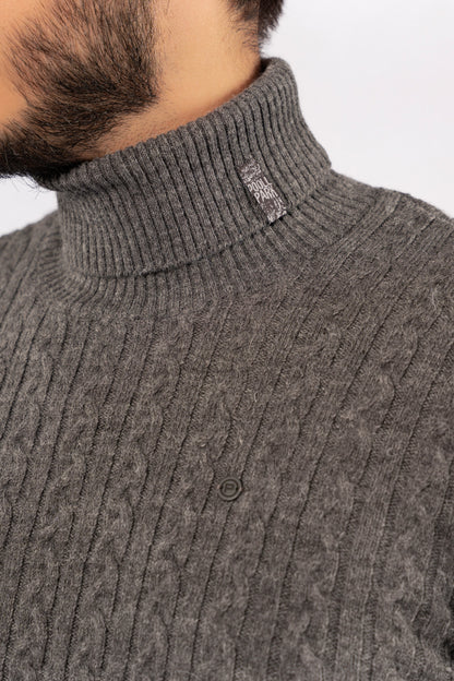 GREY PATTERNED TURTLENECK