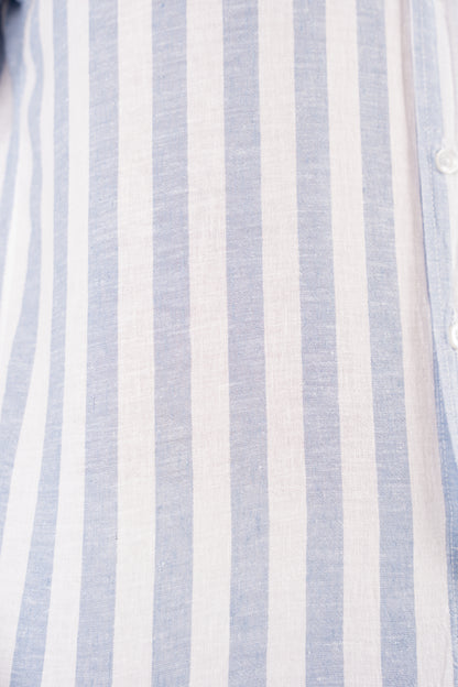 BLUE LINED LINEN SHIRT