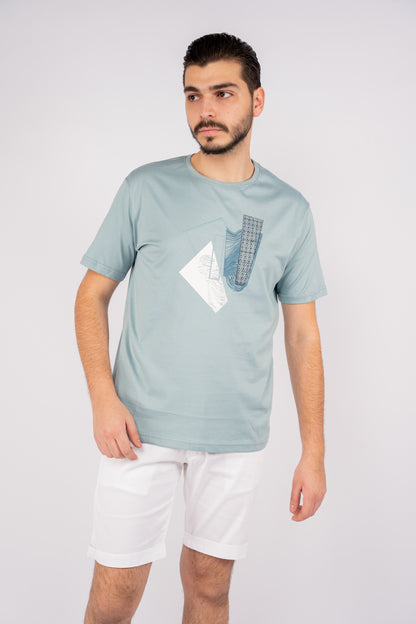 BLUE ABSTRACT TSHIRT