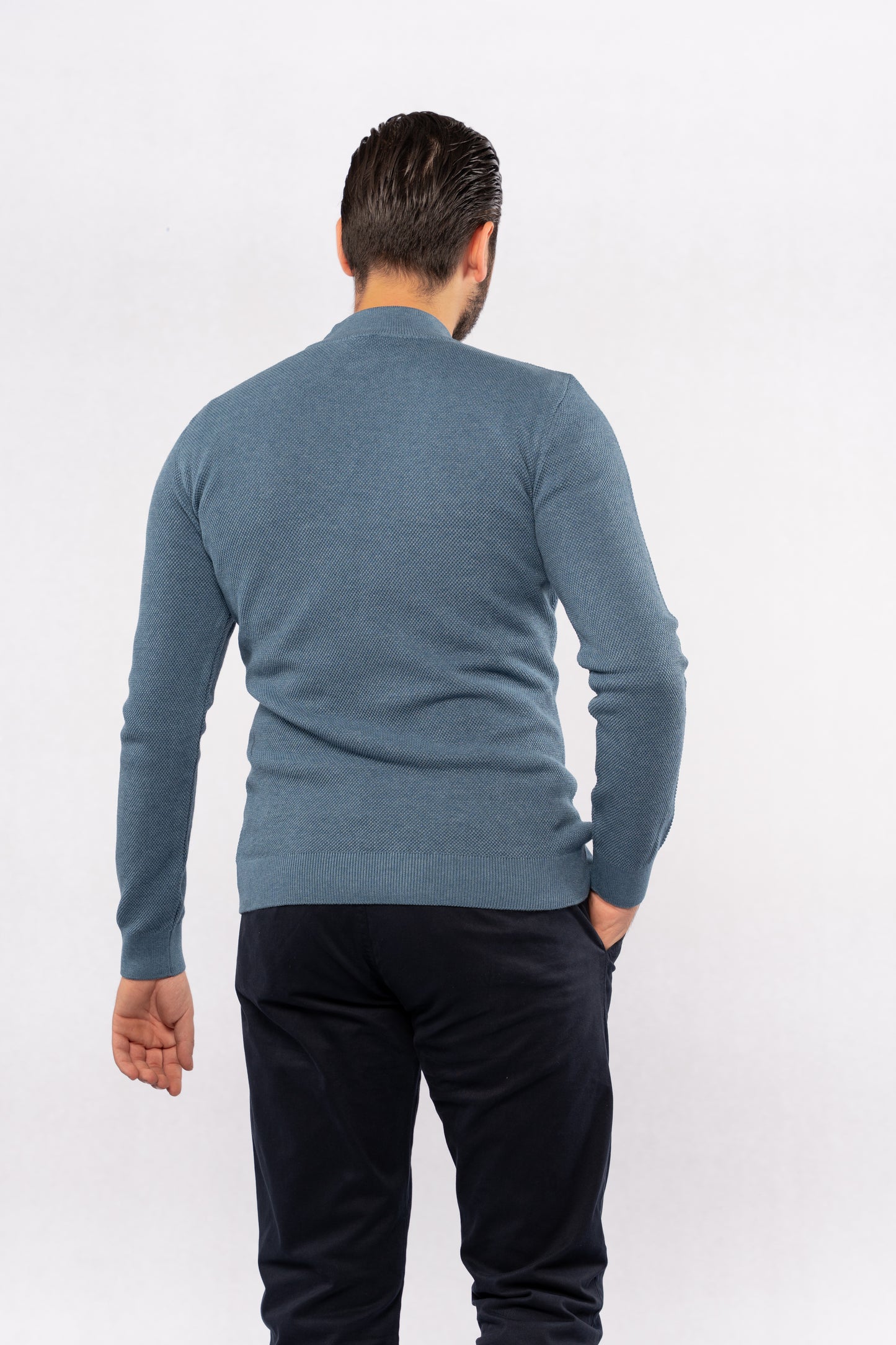 BLUE HIGHNECK SWEATER