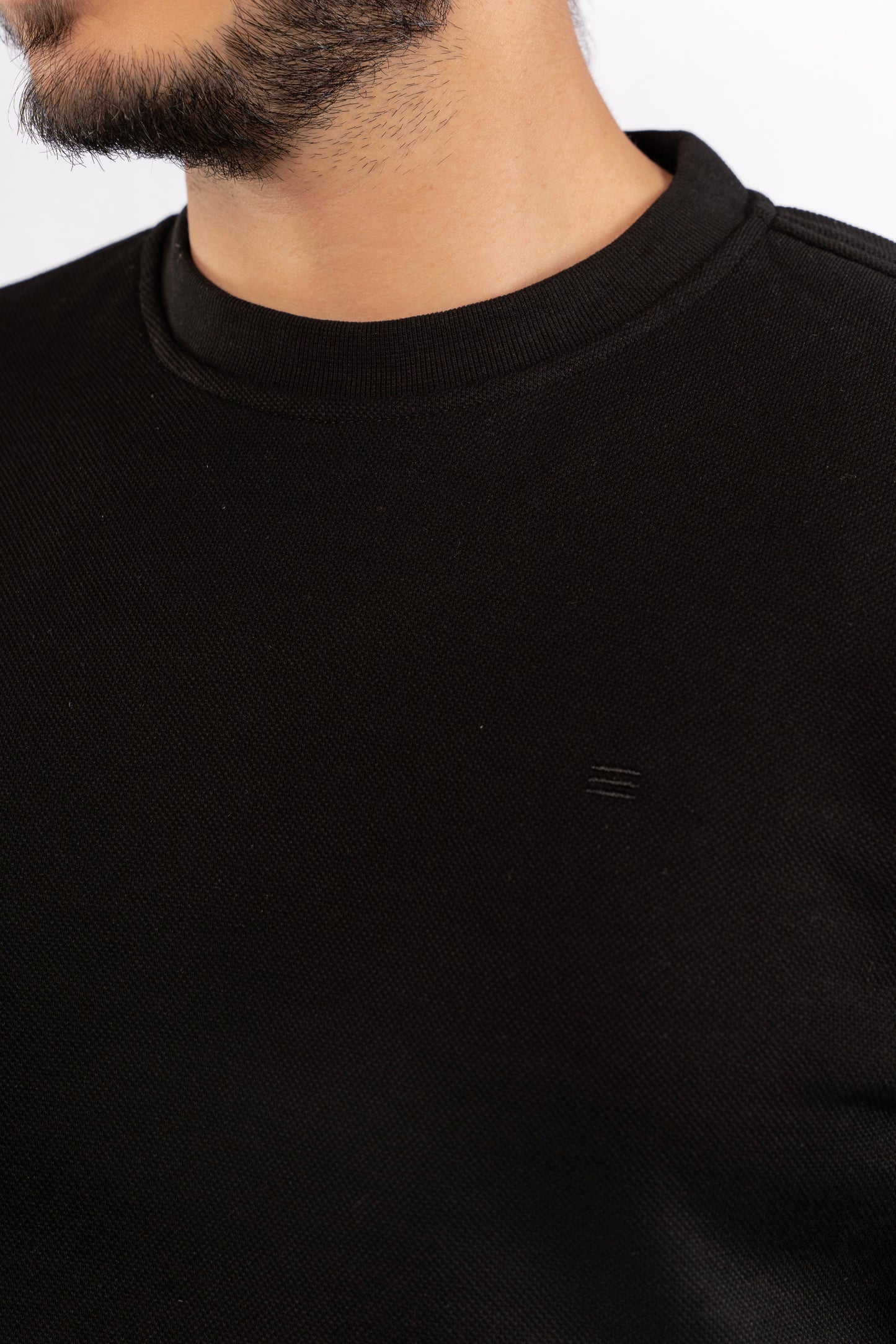 BLACK ELEGANCE PIQUET SWEATER