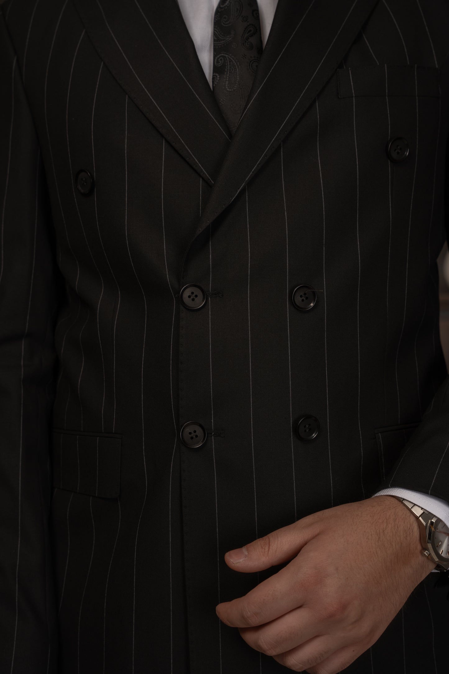 BLACK LINED DOBETTI SUIT