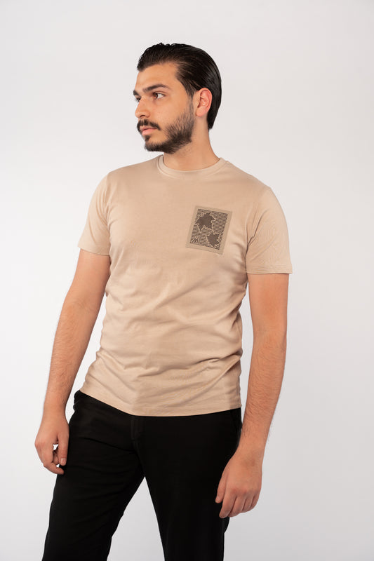 BEIGE LEAF TSHIRT