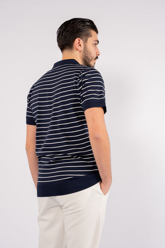 NAVY ZIPPER LINED POLO