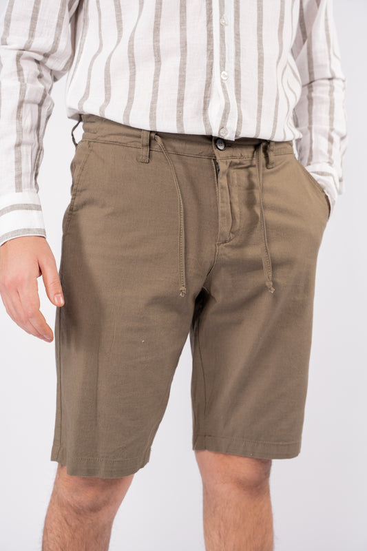 OLIVE LINEN SHORT