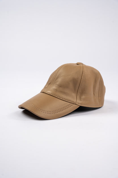 BEIGE LEATHER CAP
