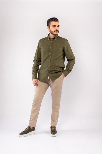 OLIVE TIMELESS OXFORD SHIRT