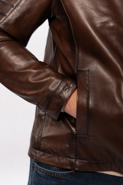 BROWN GENUINE LEATHER JACKET