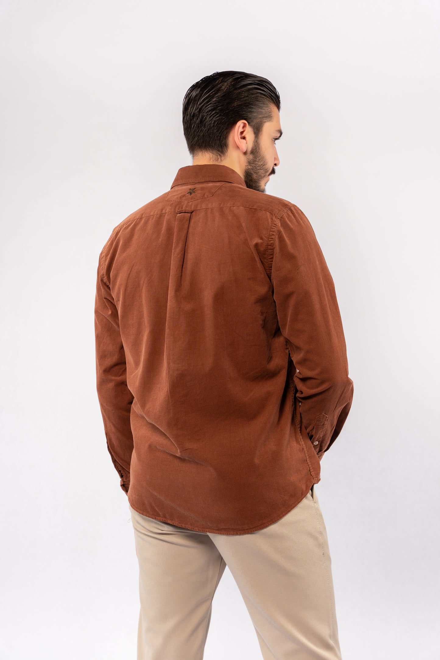 MOCHA ELEGANCE VELVET SHIRT